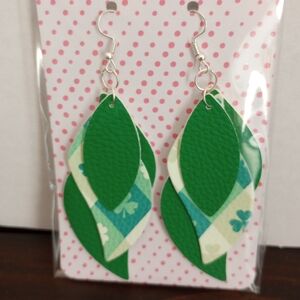 St. Patrick's Day Faux Leather Handcrafted New‎ Earrings